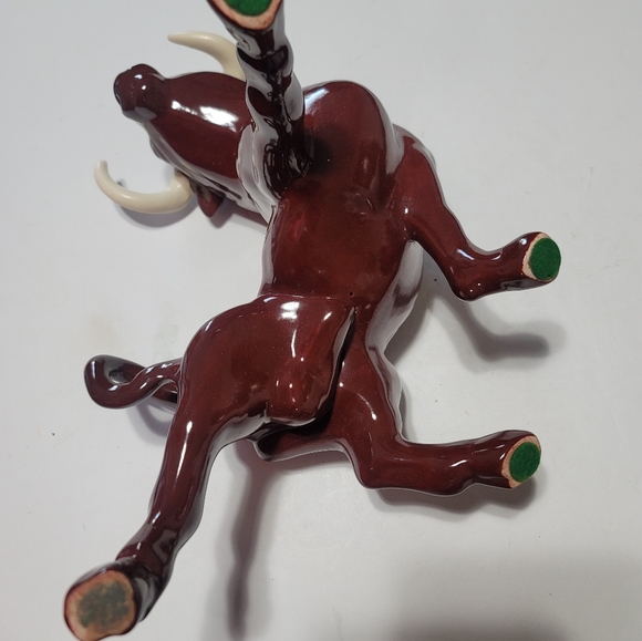 Vintage Ceramic Bull Mid Century Modern Figurine White Horns Handpainted - Picture 8 of 12